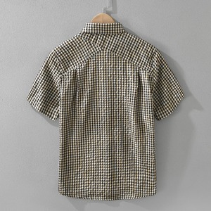 【M-3XL】Textured Check Short Sleeve Shirt / テクスチャード チェック 半袖 シャツ