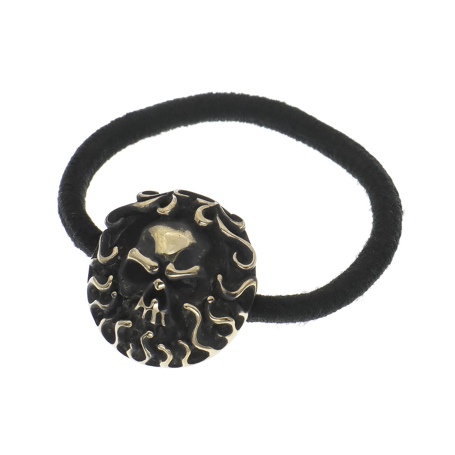 真鍮 Brass) ヘアゴム 髪留め スカル 骸骨 ブレス ヴィンテージ