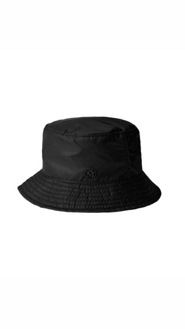 MAISON MICHEL  -JASON- :waterproof, BLACK nylon bucket hat