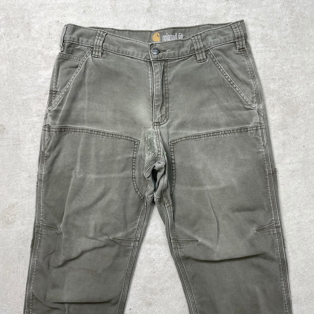 【レアカラー】Carhartt カーハート ダブルニー ペインターダック地グレー carhartt ダック地 ペインターパンツ ダブルニー カーハート グレー 34