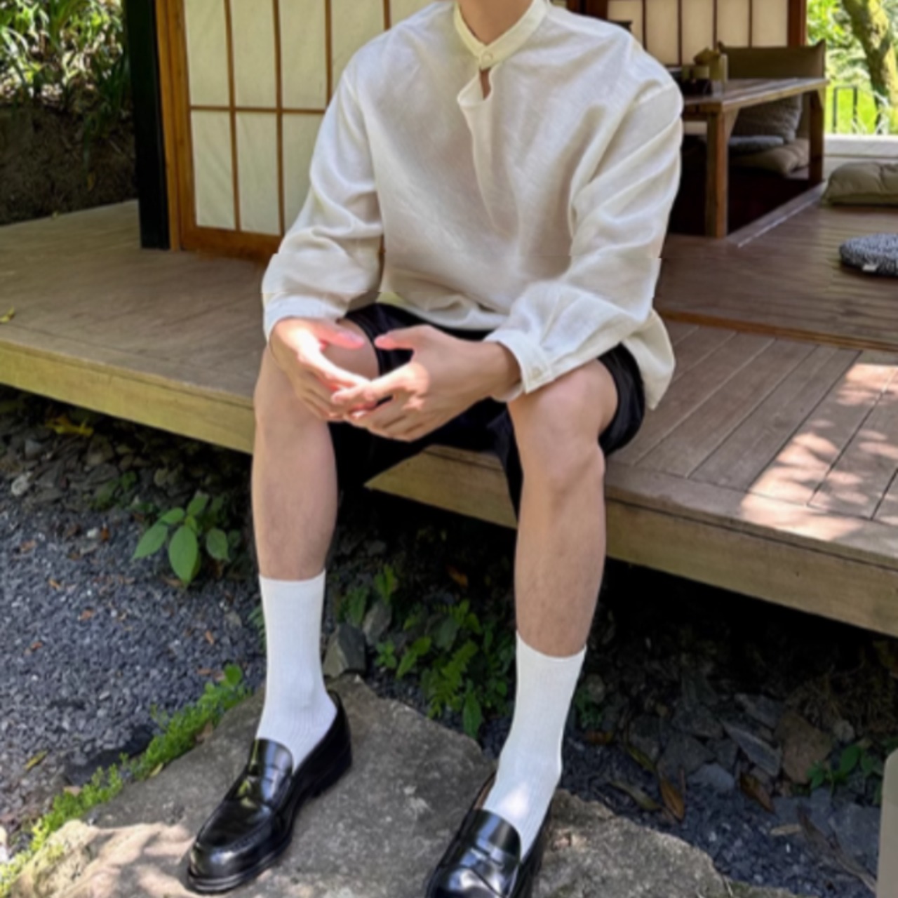 スタンドカラーモードシャツ　0865