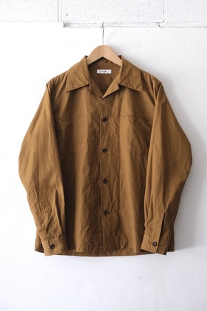 FUJITO Open Collar Shirt　Brown,Black