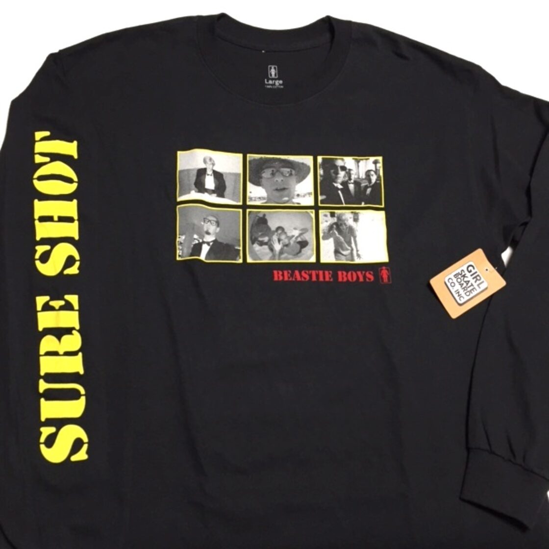 GIRL X BEASTIE BOYS SURE SHOT PHOTOS BLACK LONG SLEEVE T-SHIRT 