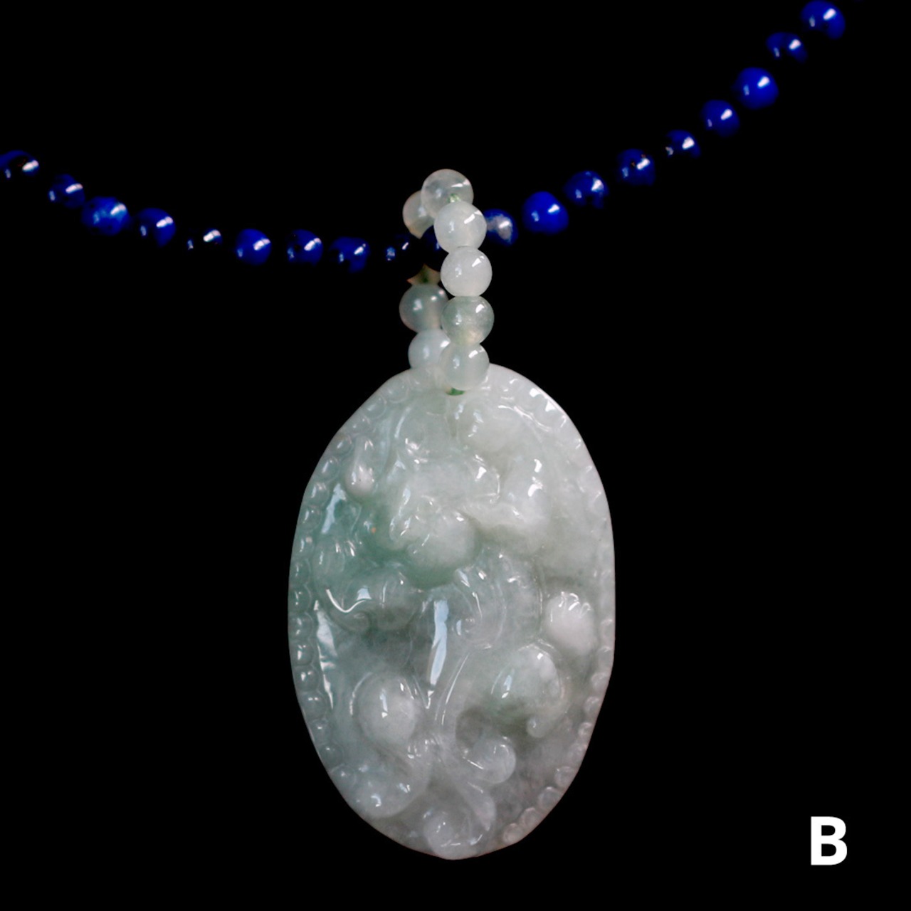 待望の再販！！翡翠とラピスの絶妙な色合いがgood！hikyu Top lapis lazuli necklace A貨翡翠 jd_ne1241