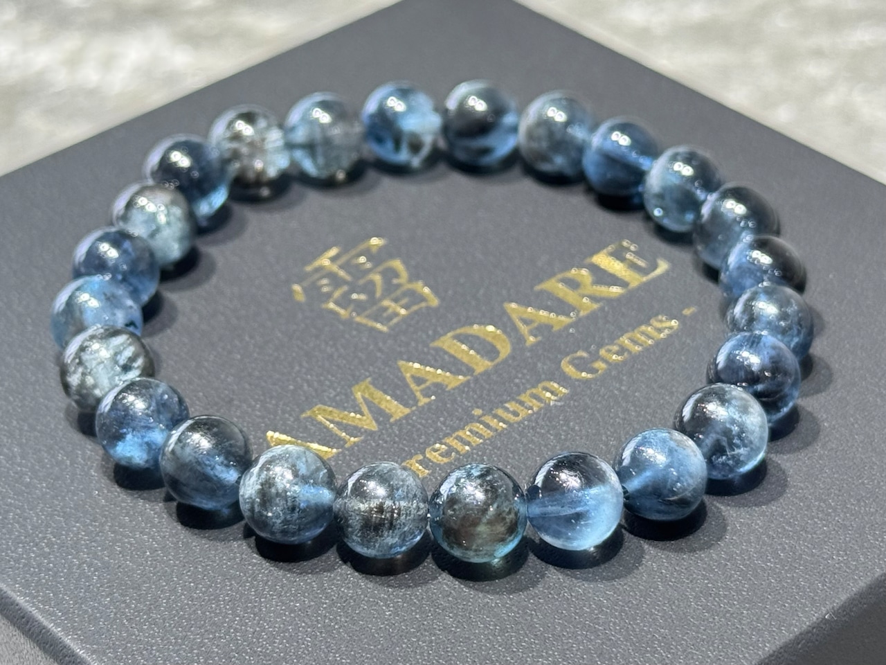 No.1909 ブラックスターアクアマリンブレスレット