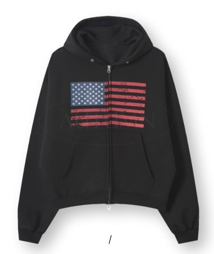 ☆ATEEZ ウヨン 着用！！【AUTUMN】[Crop] USA Current Hooded Zip-Up