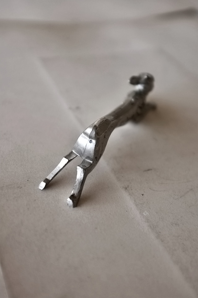 30s フランス 黙想する動物たちとアールデコ的カトラリーレスト うさぎさんb アンティーク