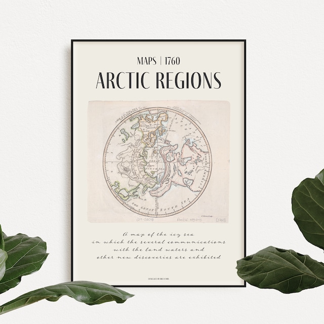 ARCTIC REGIONS | AP004 | アートポスター 北極地図 ヴィンテージ レトロ