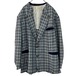 『VINTAGE linen wool plaid back belt big silhouette over size Tyrol Tyrolean jacket』USED 古着 ヴィンテージ リネン ウール チェック バック ベルト ビッグ シルエット オーバー サイズ チロル チロリアン ジャケット