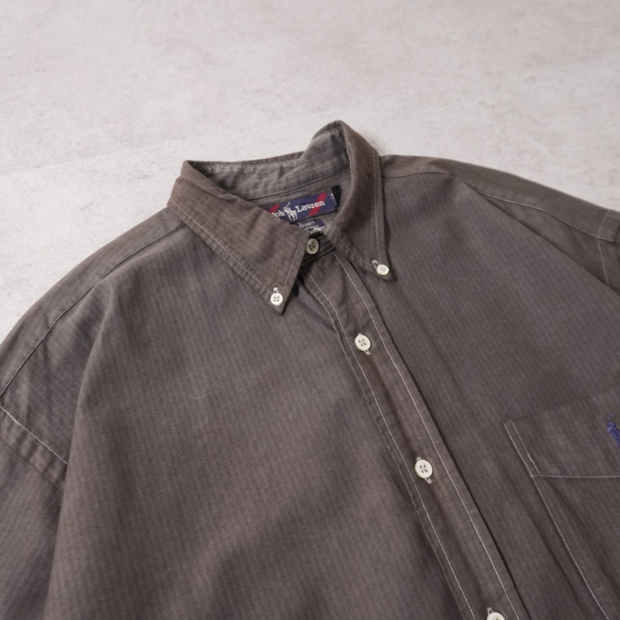 90s Ralph Lauren BIG SHIRT brown [M] 古着 - 3