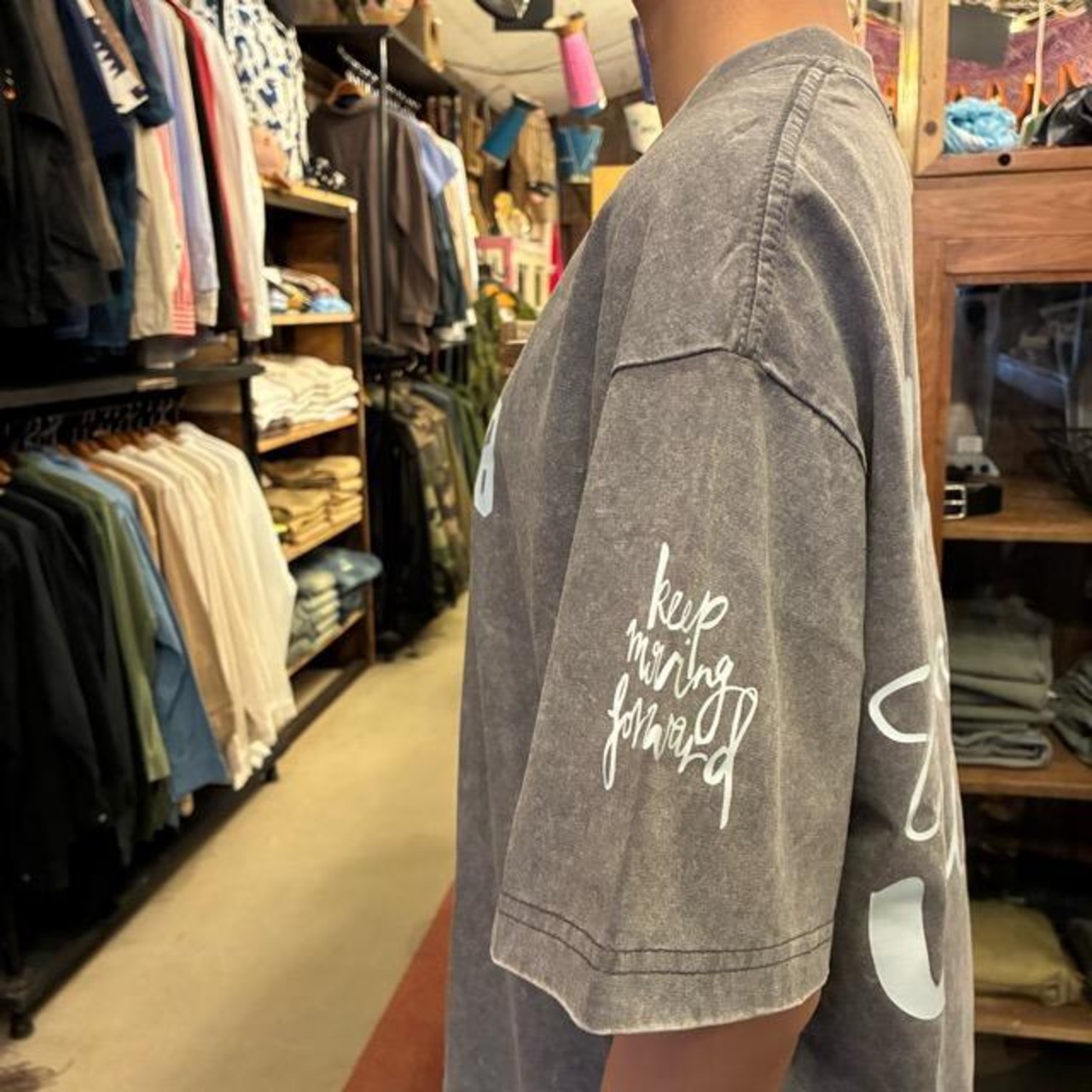 TOPANGA Lady's TOPANGA FIRECOUNTRY Pigment dyed T-shirt Magic is something you make Gray 　ピグメントダイ半袖Tシャツ　マジックイズ　グレー　