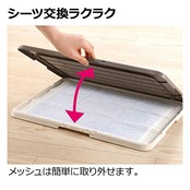 リッチェル(Richell) お掃除簡単フラットトレー ワイド アイボリー ペット ドッグ 犬 用 トイレ 薄型 メッシュ すべりにくい
