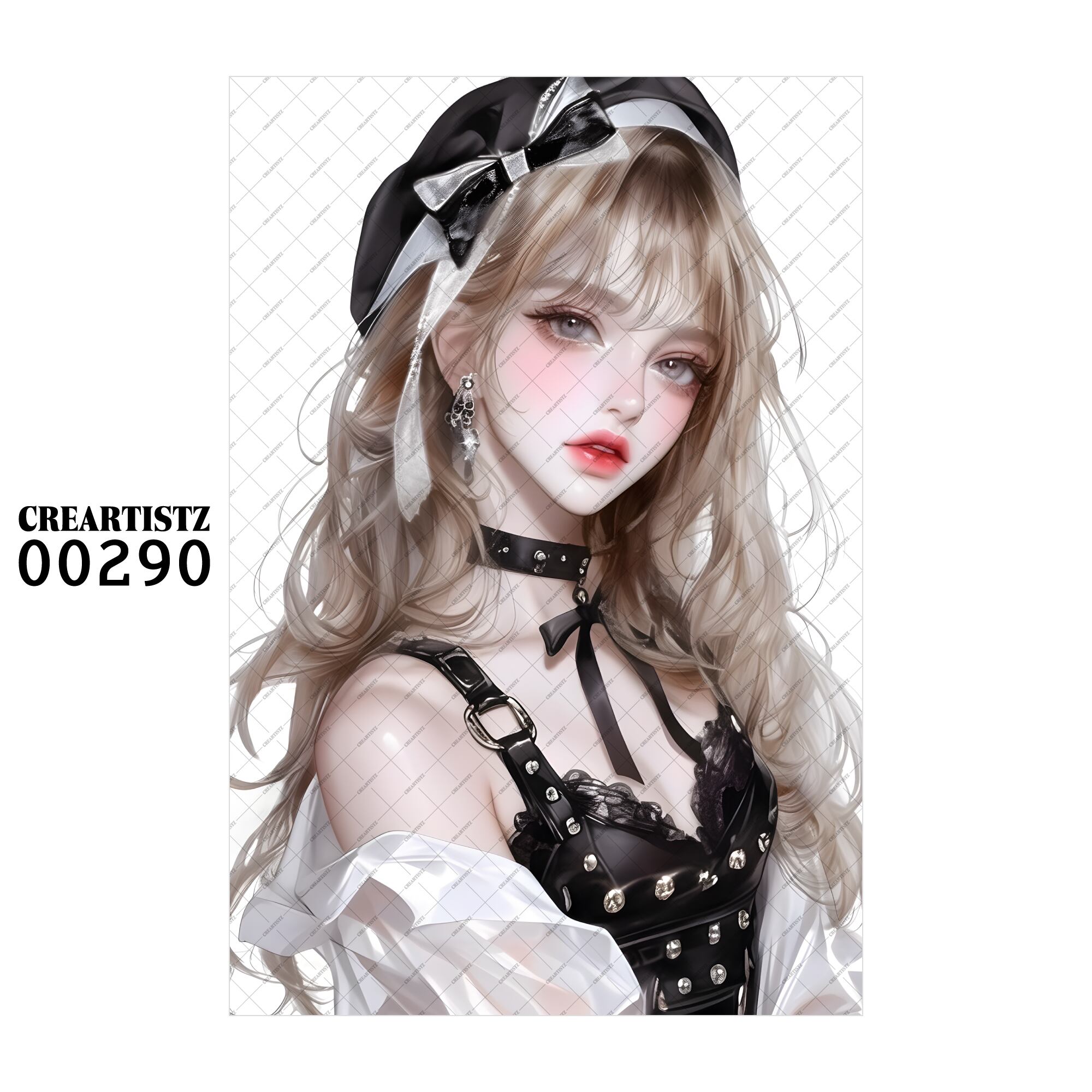 00290 ガール キュート オリジナル ペーパー/ステッカー 4枚セット CREARTISTZ