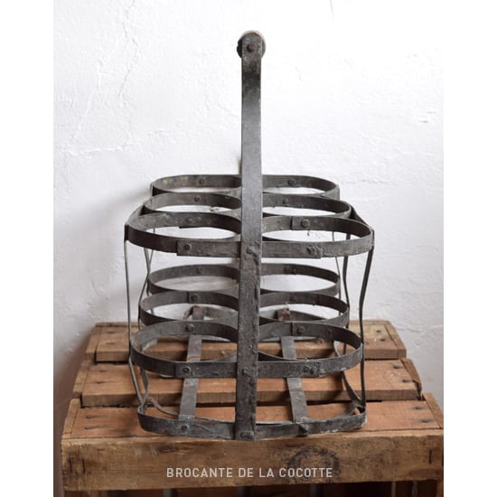 フランスアイアンボトルラック 6本用 | Brocante de La Cocotte