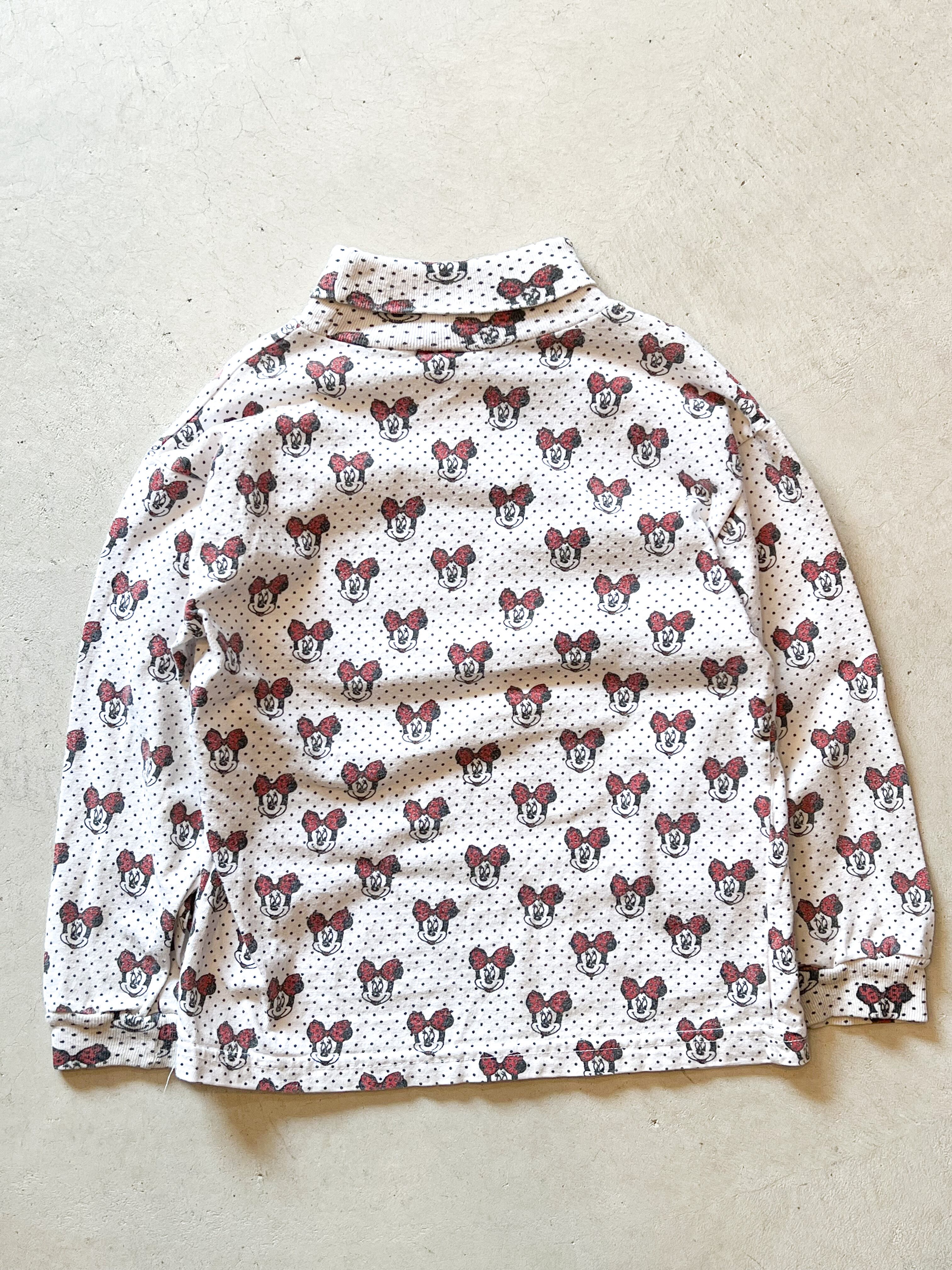 ディズニー 120cm】VINTAGE 90'S ディズニー ミニーちゃん 総柄長袖タートルT