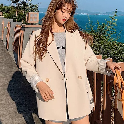 ジャケット テーラードジャケット ストライプ裏地 アウター 羽織り スーツ レディース 無地 大きいサイズ ゆったり 春 新作 シンプル ビジネス オフィス 通勤 カジュアル スプリングウェア 新春秋