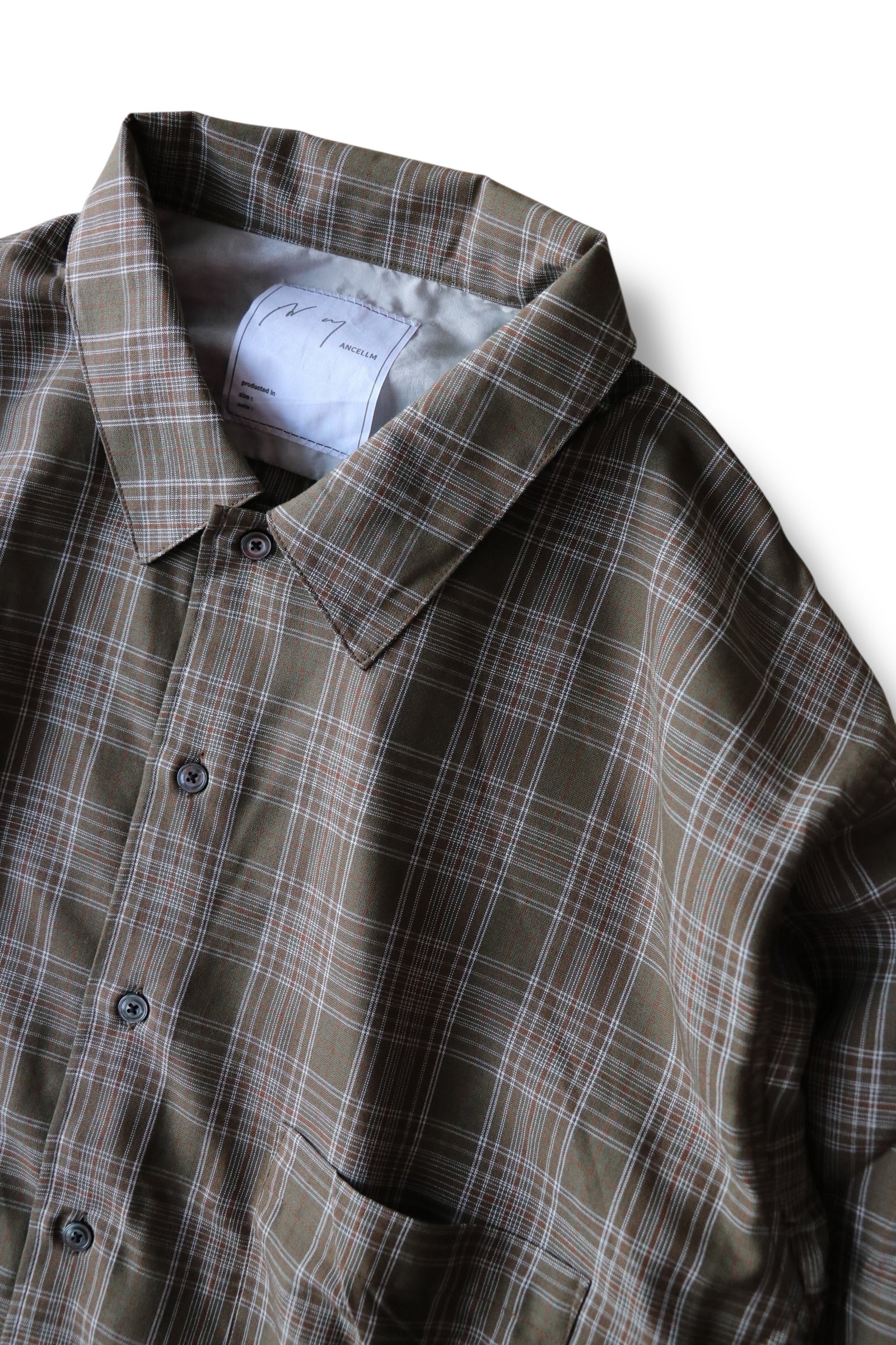 Ancellm - AGING RAYON CHECK SHIRT- / ANC-SH80 / アンセルム