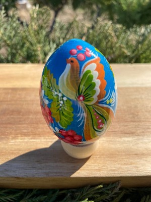 ペトリキウカ塗り　木製イースター・エッグ 7cm　ホメンコ作
