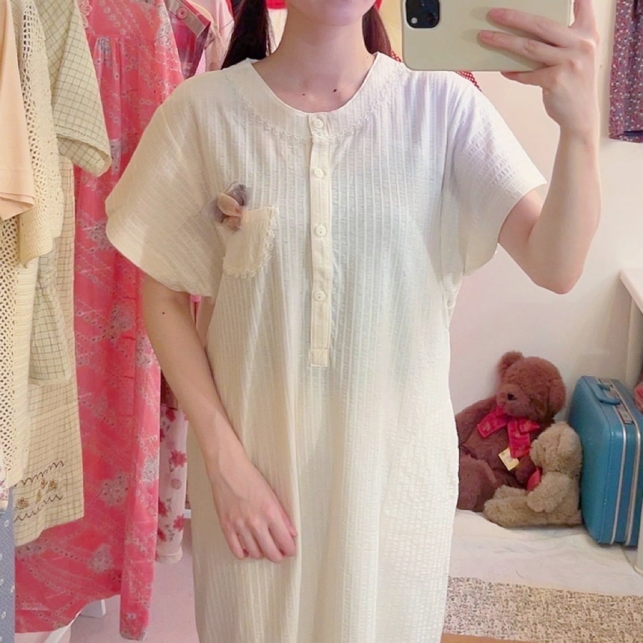 flower pocket neglige one-piece