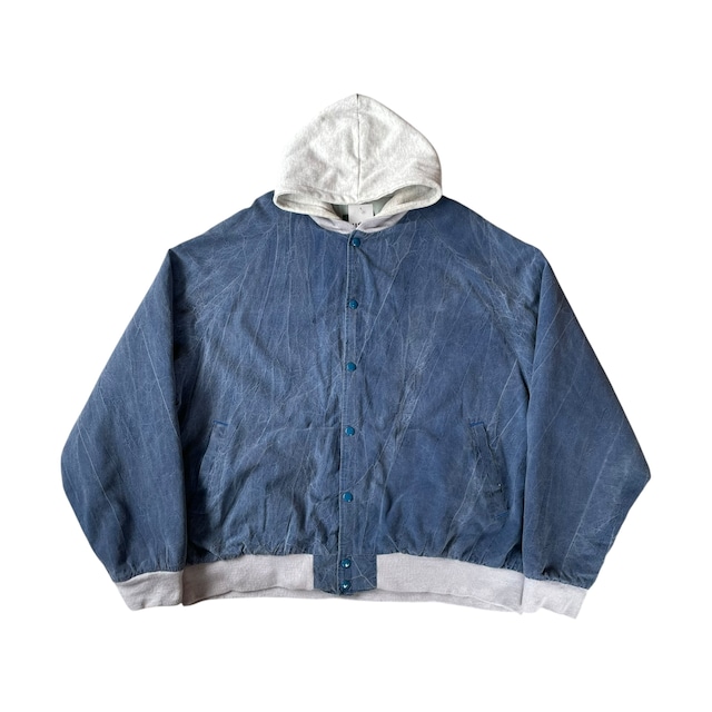 1990s Cabela's Germent Dye cotton shell Hoodie Layered Bomber Jacket