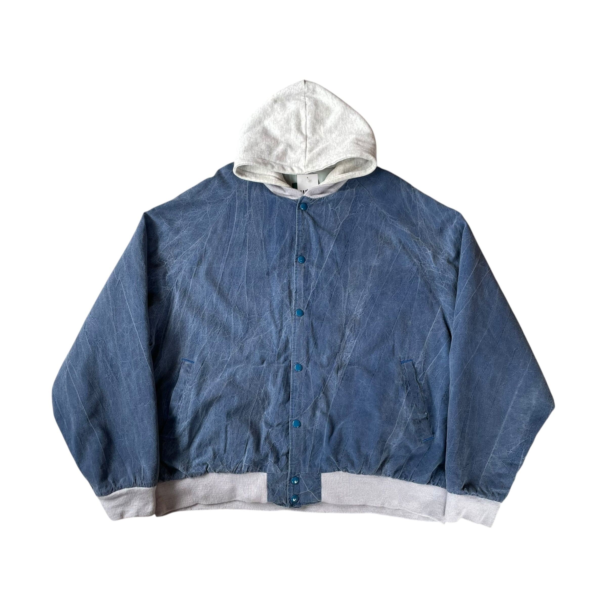 1990s Cabela's Germent Dye cotton shell Hoodie Layered Bomber Jacket