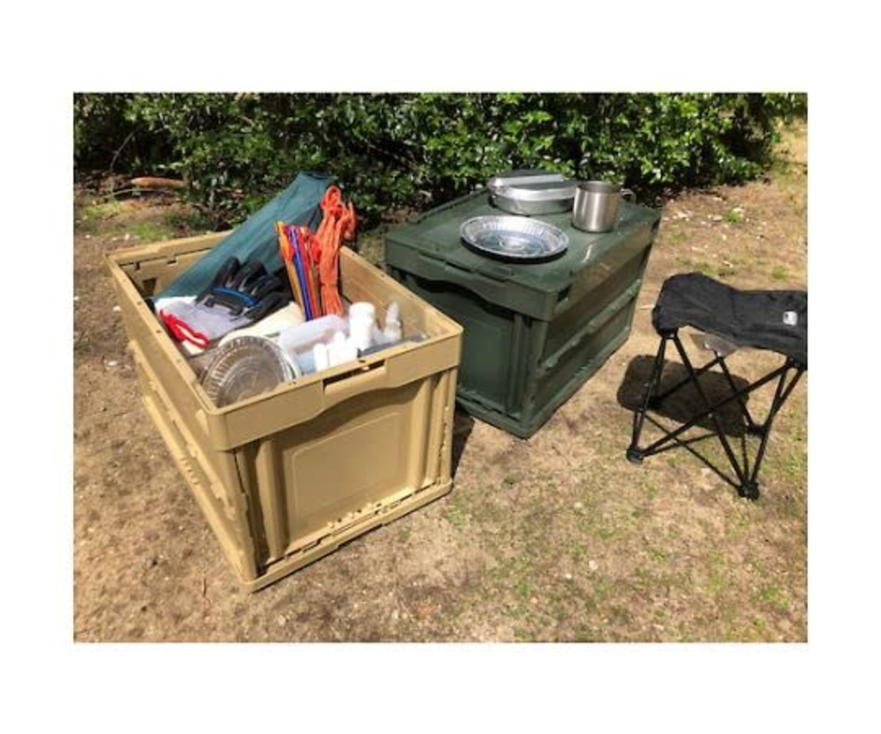 トラスコ中山(TRUSCO) 蓋つき折りたたみコンテナ コヨーテ ベージュ 50L CT50-CYT