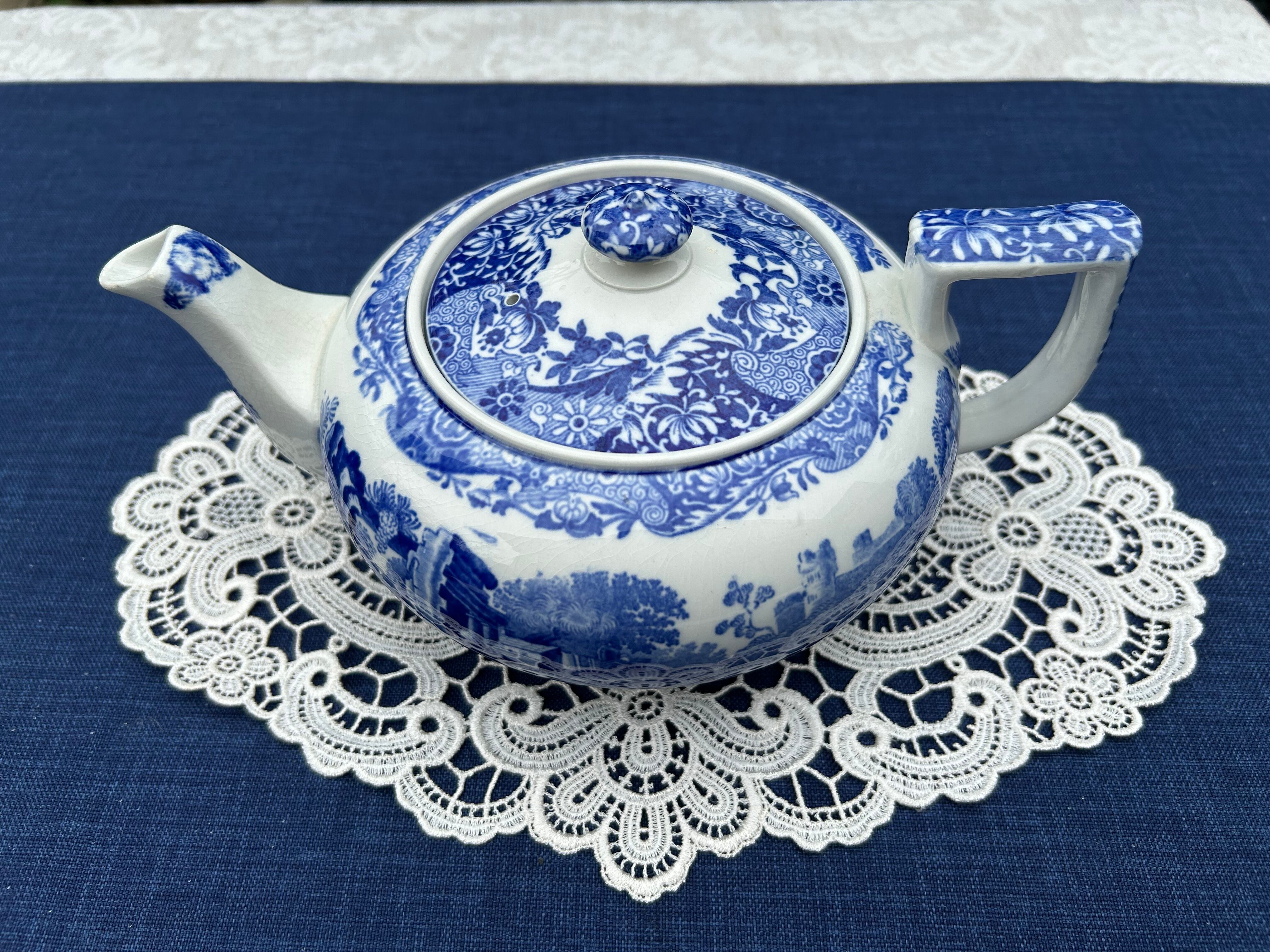 SPODE社　ブルーイタリアン　ティーポットラウンドロウ②