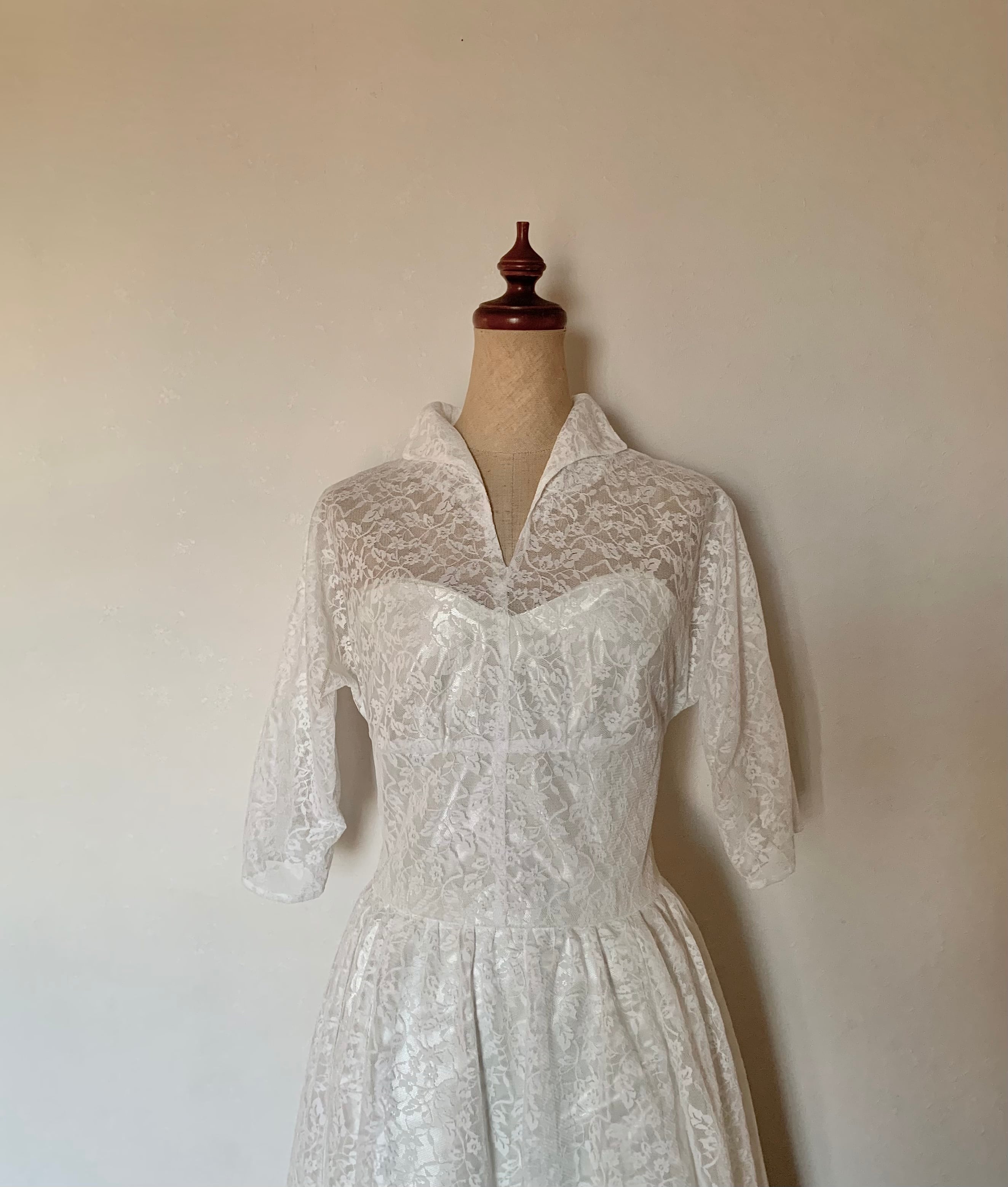 50s style tea length dress with collar（受注生産） | LA MARIÉE 
