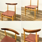 NOWHERE LIKE HOME Dining Chair LYS ノーウェアライクホーム ダイニングチェア リス PVCブラウン ウォルナット×オーク カバーリング 関家具【中古】【東京都内限定送料無料】