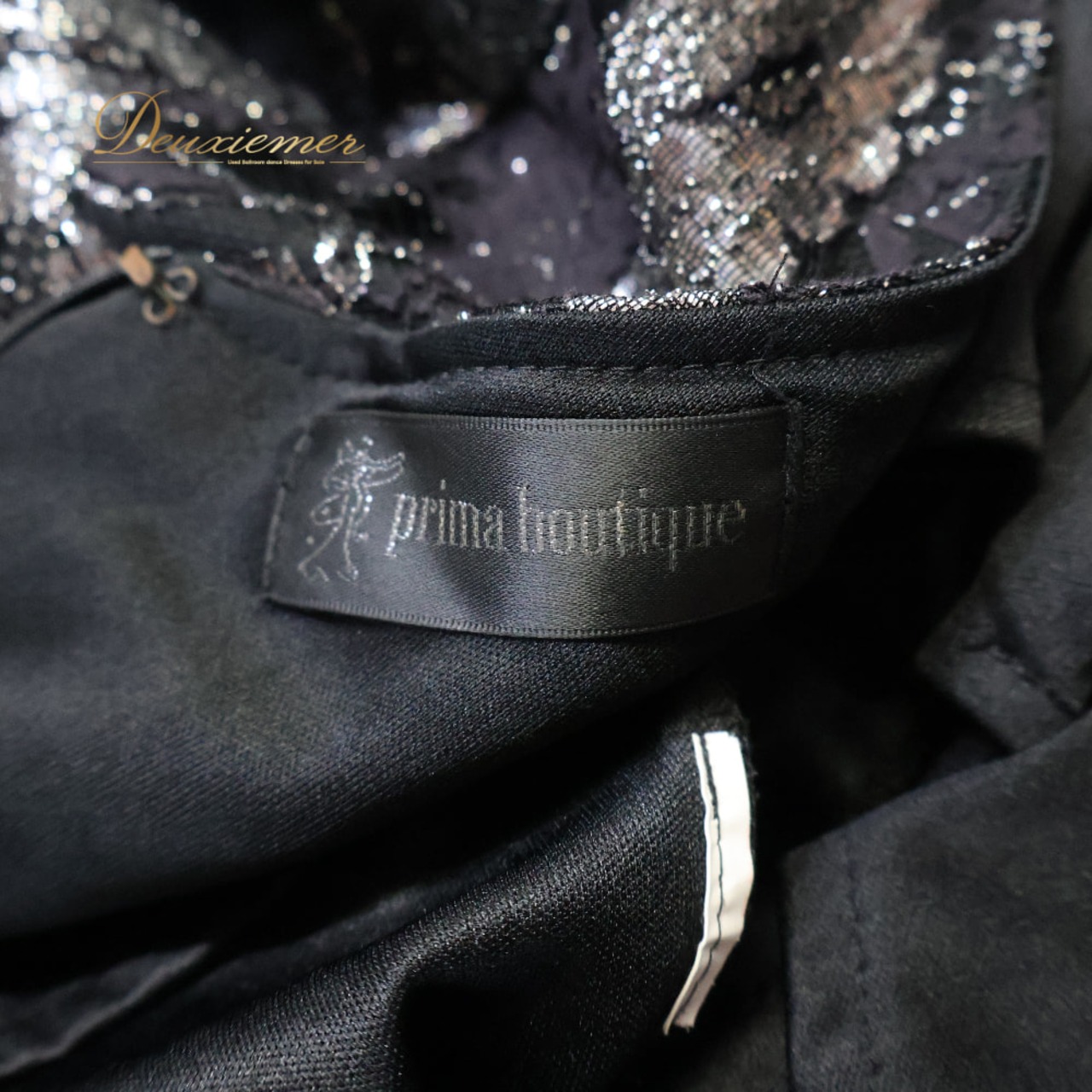 社交ダンス 衣装 prima boutique プリマブティック ドレス ワンピース ブラック系 花 花柄 黒 レース フリル 練習 レッスン 伸縮 ストレッチ ダンス衣装 イベント ステージ パーティー おしゃれ シルバー系