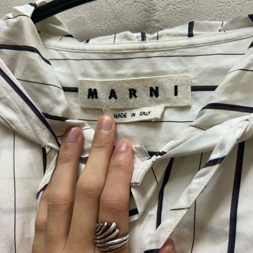 MARNI マル二 オーバーサイズフードシャツ ホワイト size48 【代官山10 