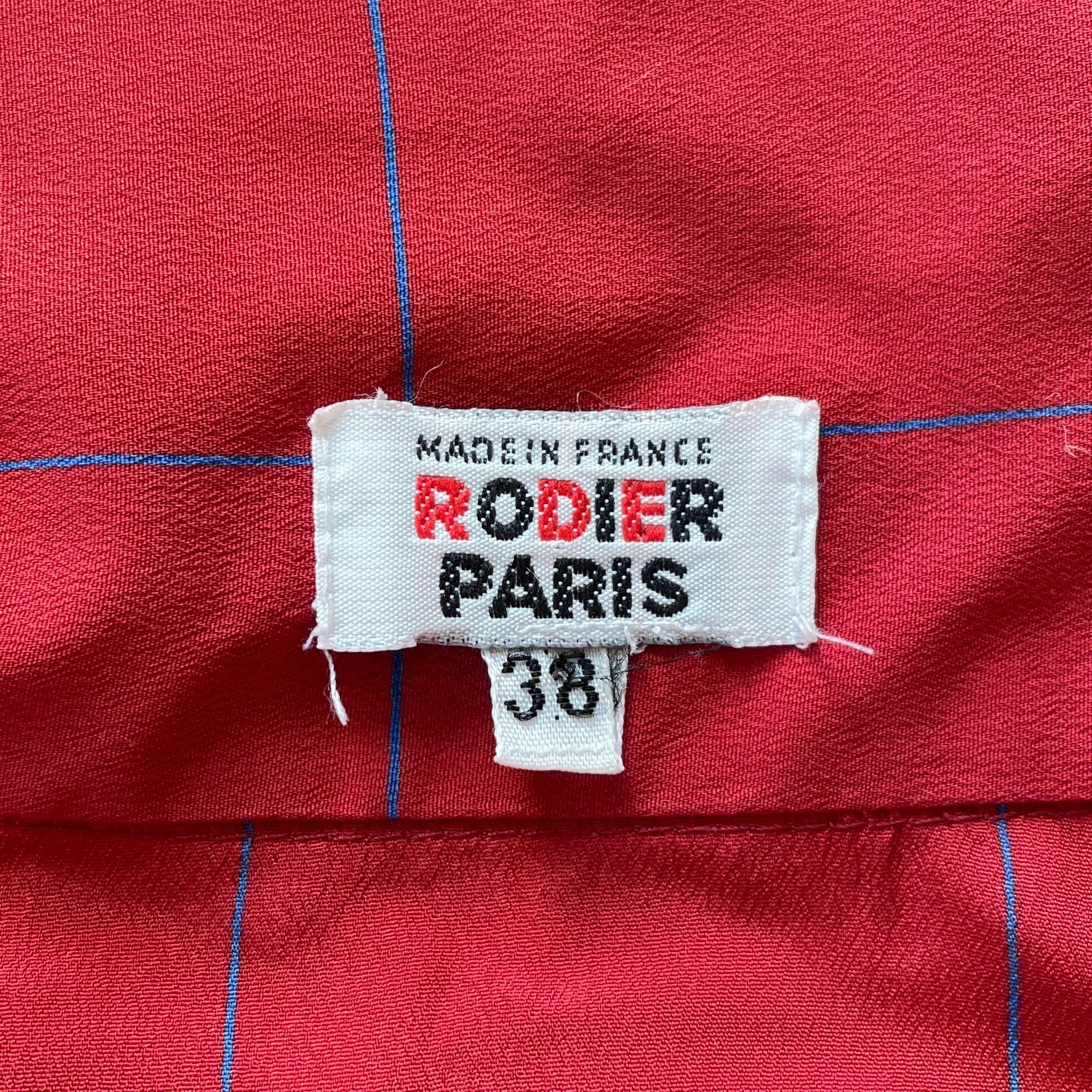 フランス古着 RODIER PARIS ハイネックチェックレッドシャツ | anca