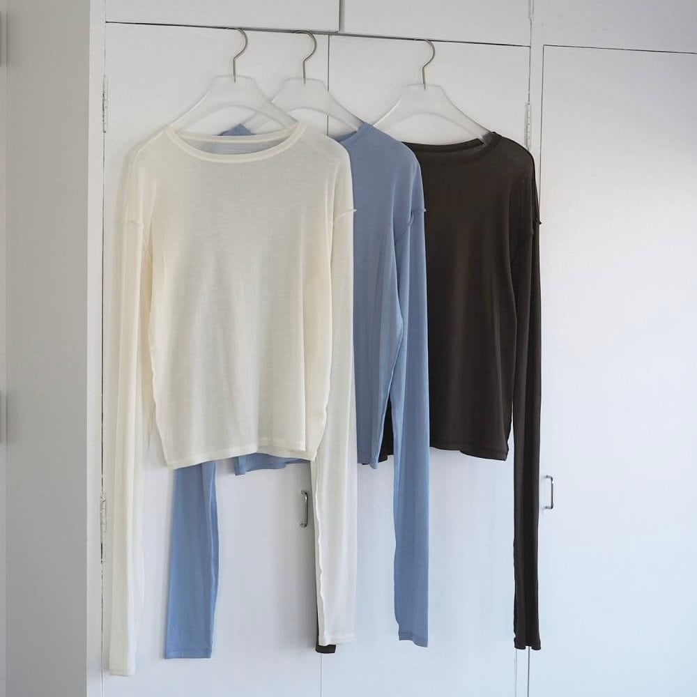 【 anuke 】Sheer Long T-Shirts