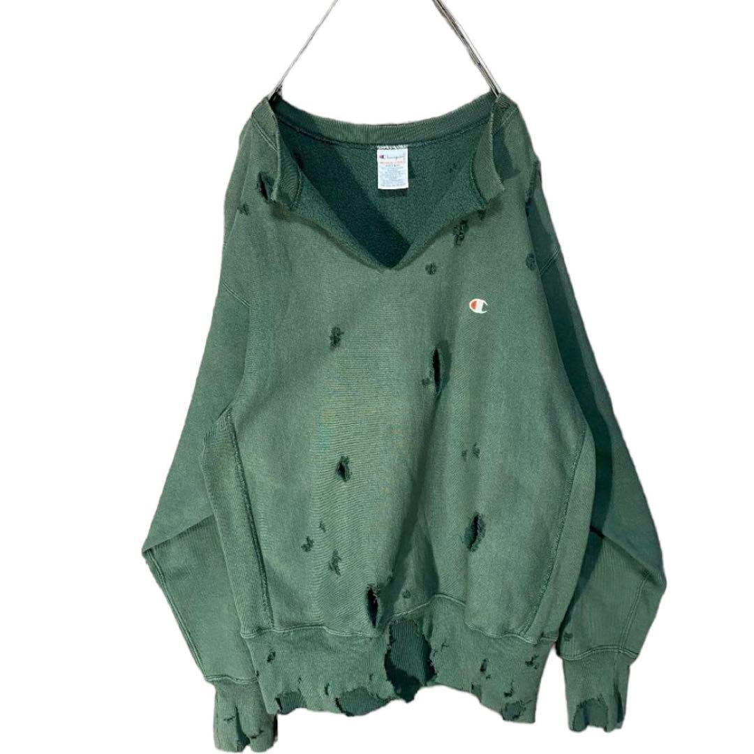 90s champion リバースウィーブ ボロスウェット ダメージ加工 90s champion リバースウィーブ ボロスウェット ダメージ加工