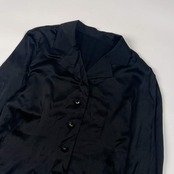90s シルク100% GIVENCHY ジバンシィ 長袖シャツ 10/ブラック レディース ビンテージ