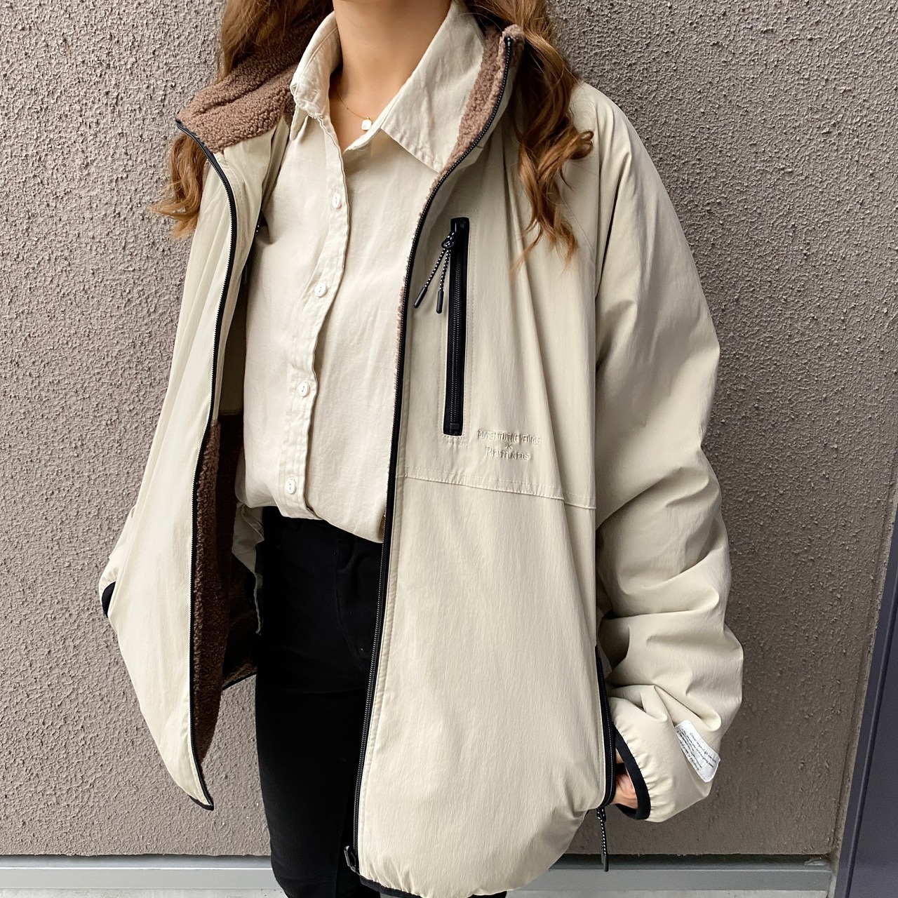 2way多機能ソフトリバーシブルボアouter／off-white