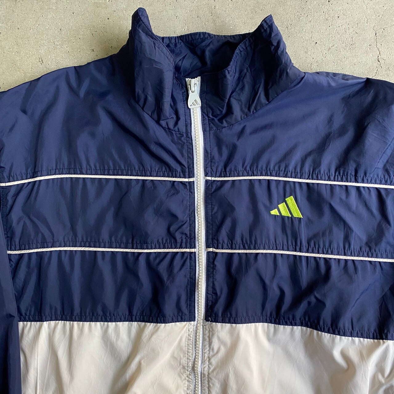 90年代 adidas アディダス 切り替え ロゴ刺繍 ナイロンジャケット