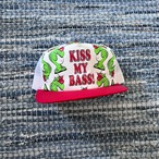 Deadstock 90's KISS MY BASS all over printed hat mesh cap/