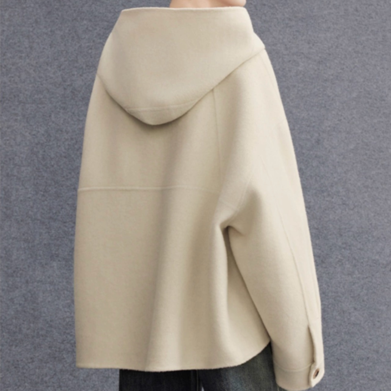 ダブル ジップアップ オーバーサイズ フード付きジャケット 00035・画像5