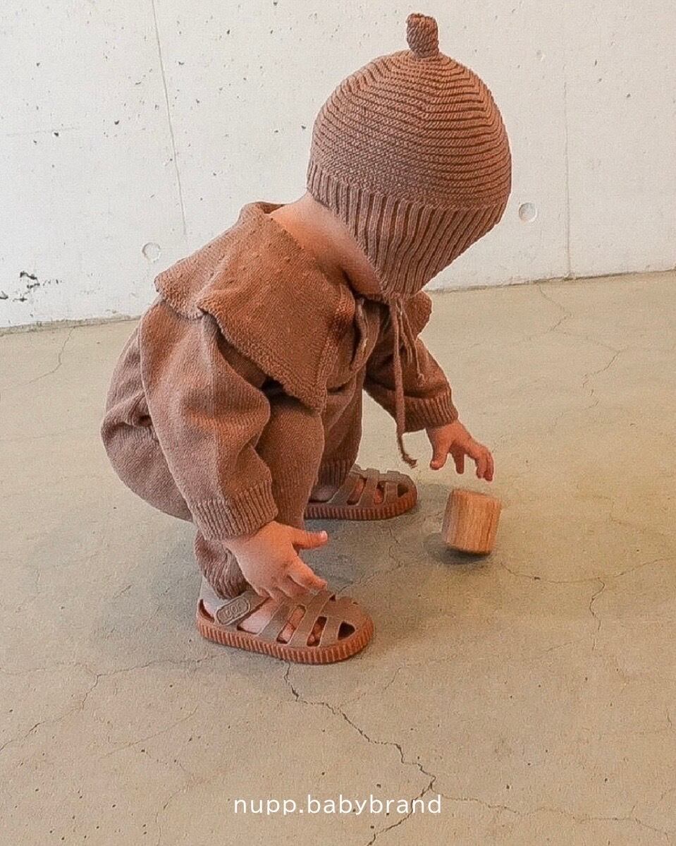 【ambassador様限定】襟付きニットロンパース どんぐり帽付き