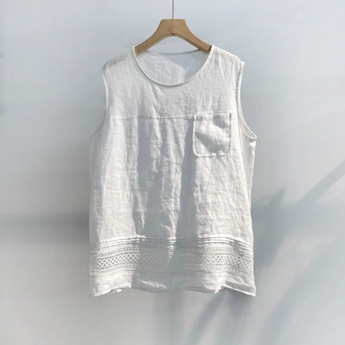 タンクトップ レースデザイン ノースリーブ　2color  00218