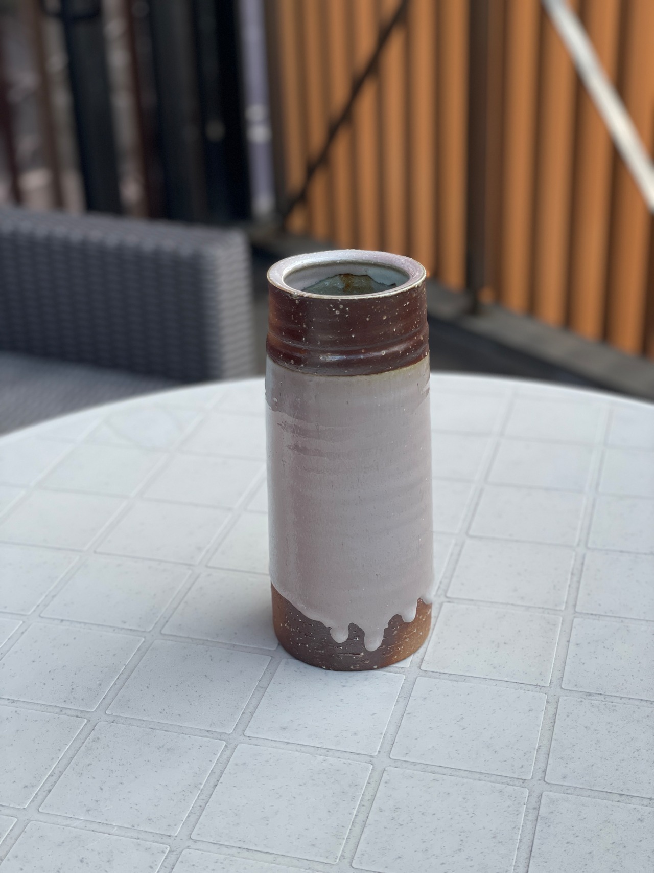 窯変　萩焼の花入れ