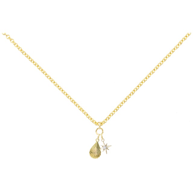 14KGF Gold shell necklace