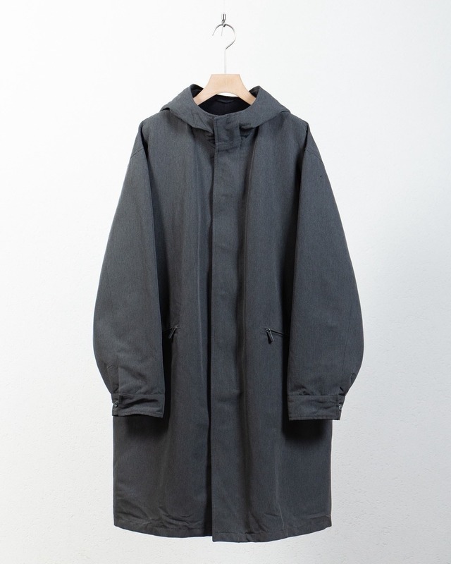 "GIORGIO ARMANI" nylon × polyester hoodie coat / Made In ITALY