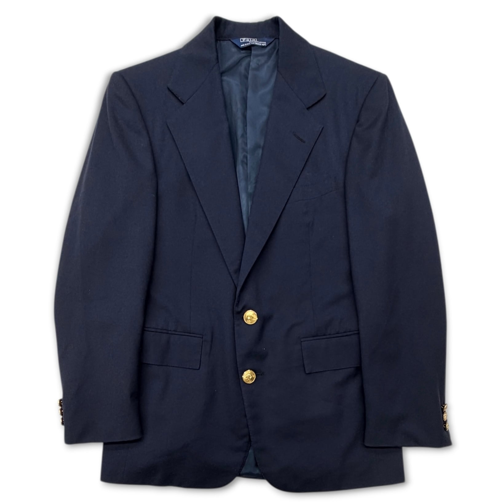 紺ブレ 90s Ralph Lauren 製 テーラードジャケット Ralph Lauren】90s jacket ラルフローレン ブレザー 紺ブレ USA製 | no