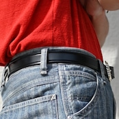 TORY LEATHER / 1 inch "3 -Piece Silver Buckle Belt(OAKBARK/NICKEL)