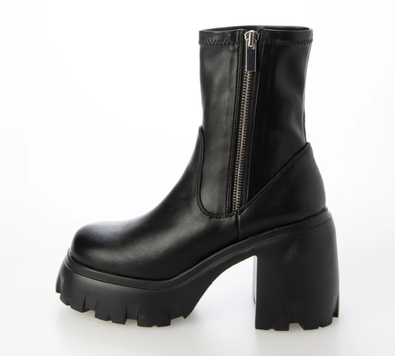 【EVOL/イーボル】 サイドファスナー10cm厚底ショートブーツ IX5545