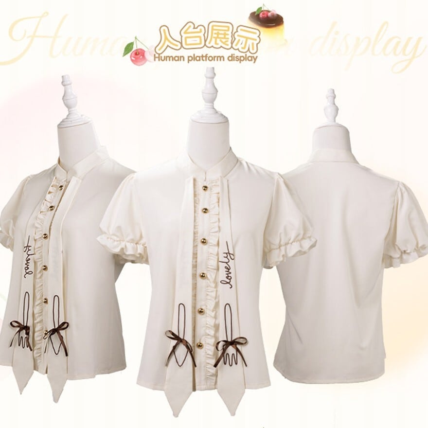 甘ロリ カトラリー刺繍が可愛い!フリルブラウス ライブ参戦服 |天使と悪魔