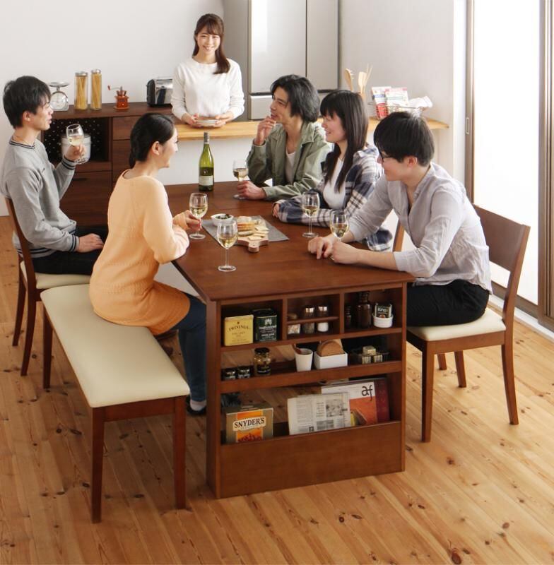 ベンチが収納できる 省スペースエクステンションダイニング flein フラン ベンチ 3P