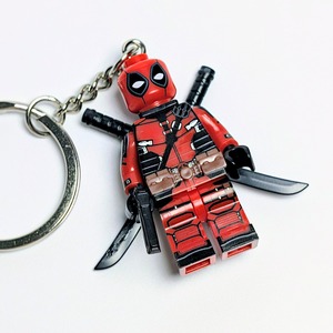 ★ブロックフィギュアキーホルダー★【 Deadpool ( デッドプール ) 】X-MEN / デッドプール&ウルヴァリン / MARVEL〚アメリカン雑貨 アメトイ〛
